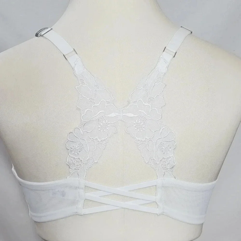 38DD Unveiled Felina Beautiful‎ Love Front Close Underwire Bra White NWT - Picture 10 of 12